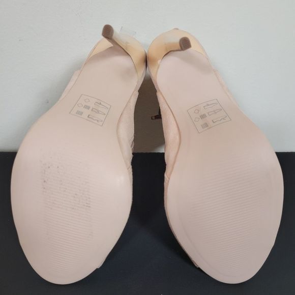 Asos Nude Suede Peep Toe Side Zip Heels Size 6 - Picture 10 of 12
